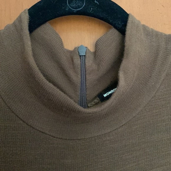 Monrow Supersoft Mock-neck Jumpsuit in Moss Brown - Picture 5 of 7